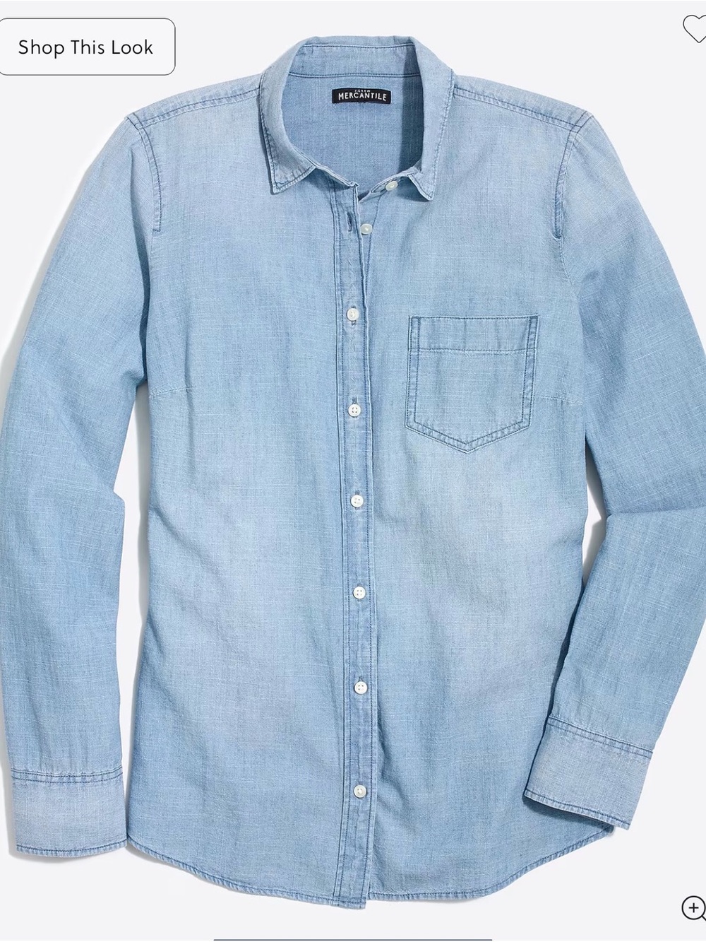 J. Crew Light Blue Denim Button-Down Shirt